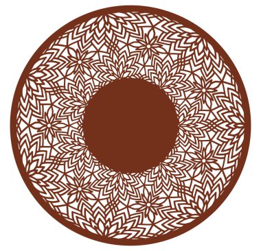 Vektör şablon dantelli yuvarlak kare oyma Ajur desenli. Te