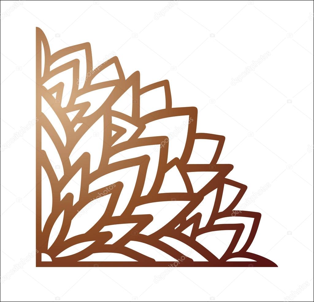 Laser cutting corner. Vector template for paper cutting, metal a