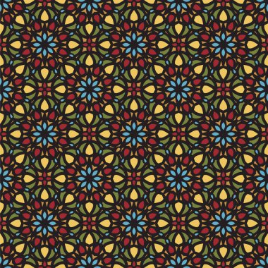 Vektör soyut çok renkli Seamless modeli. Vintage geometrik E