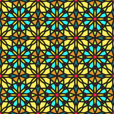 Vektör soyut çok renkli Seamless modeli. Vintage geometrik E