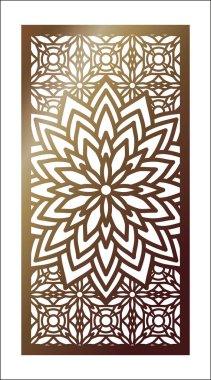 Vector Laser cut panel. Pattern template for decorative panel. W clipart