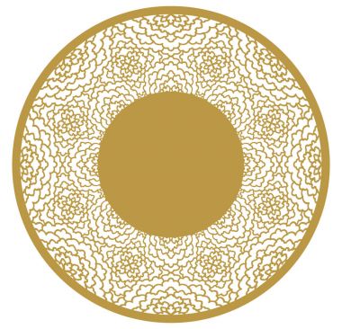 Vektör şablon dantelli yuvarlak kare oyma Ajur desenli. Te