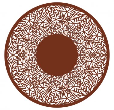 Vektör şablon dantelli yuvarlak kare oyma Ajur desenli. Te