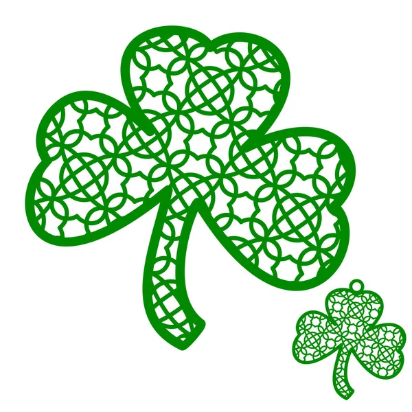 Vector Laser cutting element ornamental Shamrock. Perfect for St — Stock Vector