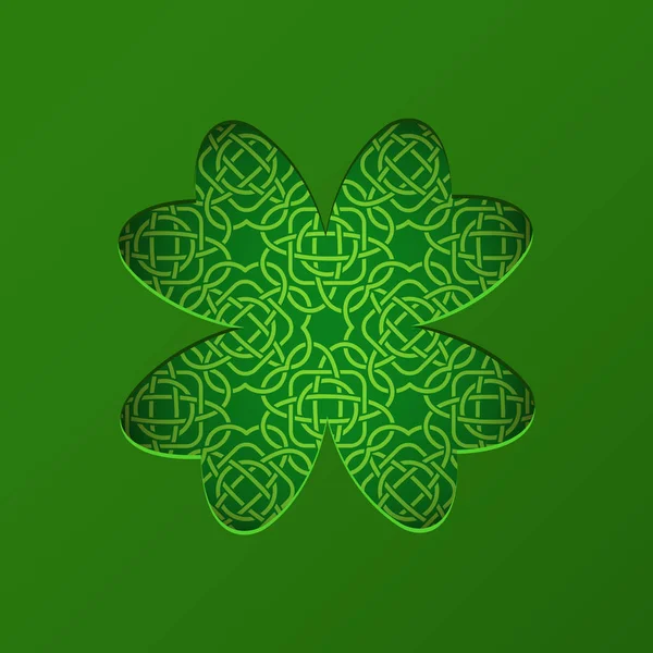 St Patrick's Day Vector background with Clover. Lucky spring sym — Stock Vector