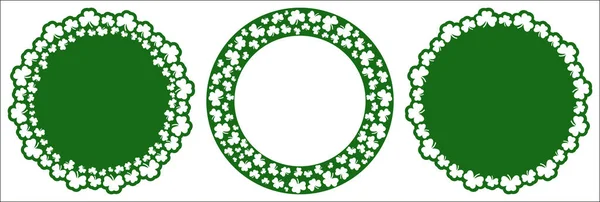 Laser gesneden vector ronde framerand gesneden shamrock. Perfect voor St. — Stockvector