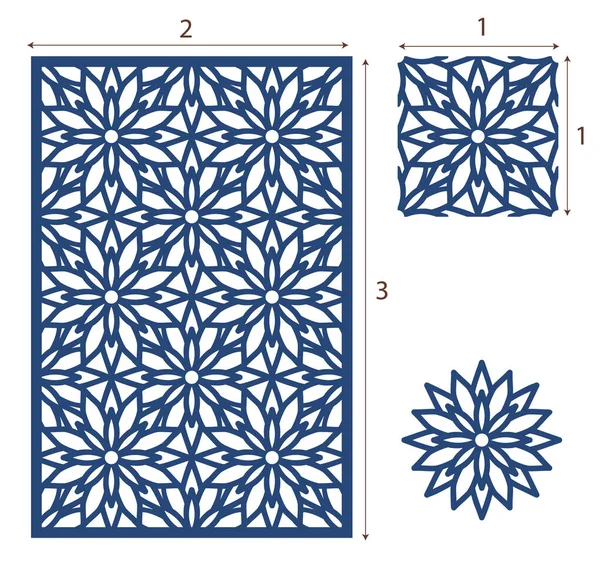 Vector Laser cut panel, the seamless eastern design pattern for — Stock Vector