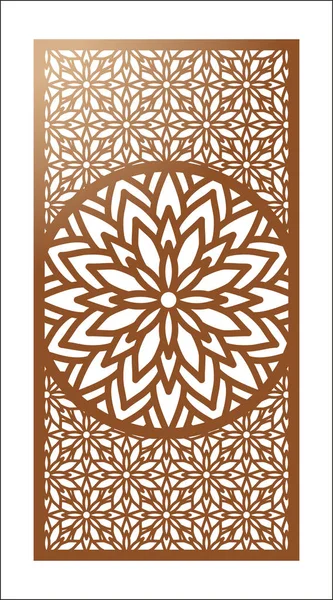 Vektör lazer paneli kesilmiş. Dekoratif panel için desen şablon. W