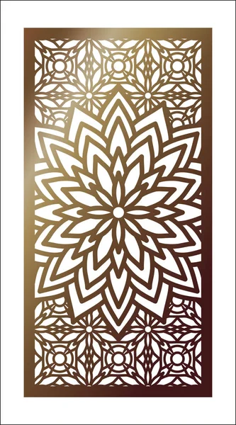 Vektör lazer paneli kesilmiş. Dekoratif panel için desen şablon. W