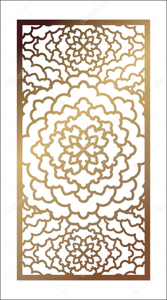 Vector Laser cut panel. Pattern template for decorative panel. T