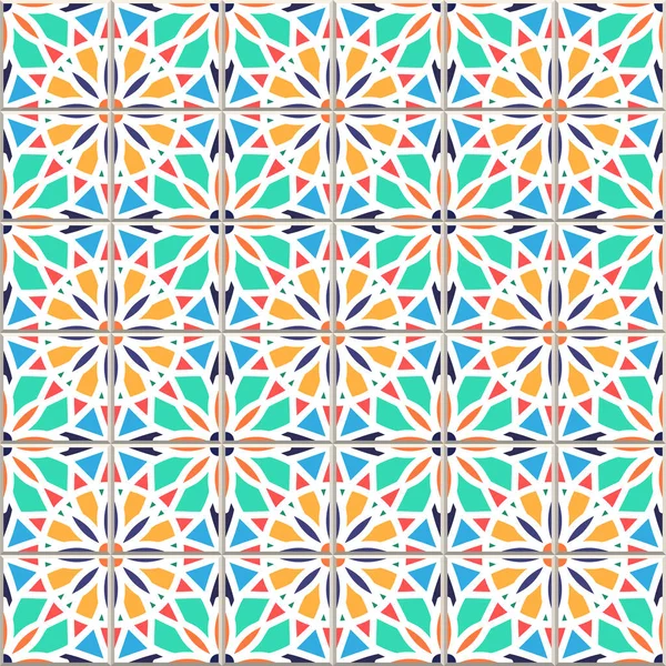 Colorful Vector seamless pattern, based on traditional wall and — Stock Vector