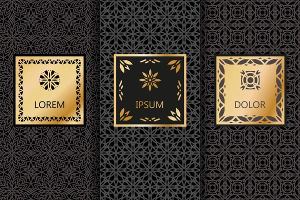 Siyah lüks Dikişsiz desen arka planda trendy linea kümesi