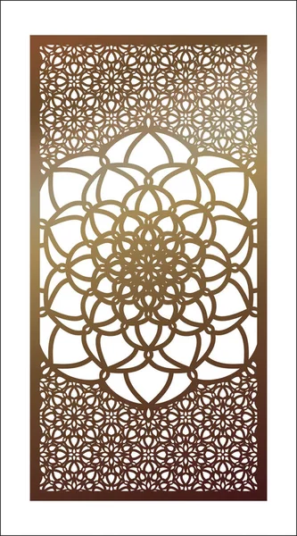 Vektör lazer paneli kesilmiş. Dekoratif panel için desen şablon. W