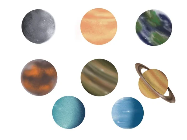Планеты Солнечной Системы Иллюстрации — стоковое фото