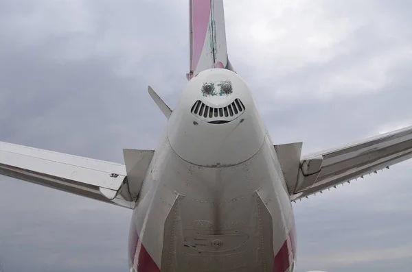 Das Bild Zeigt Den Hinteren Teil Des Flugzeugs Ende Dieses — Stockfoto