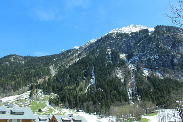 Pohled Zasněžené Alpy Jezera Luener Luenersee Obci Brand Bludenz Vorarlberg — Stock fotografie