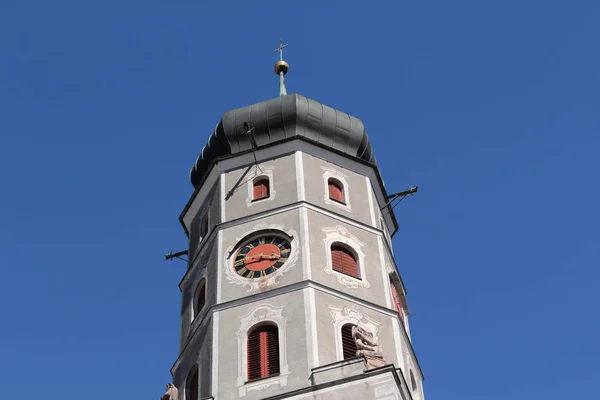 Исторический Стиль Барокко Луковая Башня Zwiebelturm Церкви Святого Лаврентия Laurentiuskirche — стоковое фото