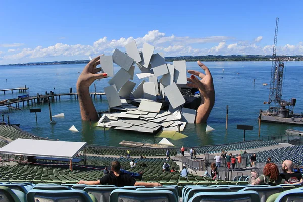 Bregenz Vorarlberg Austria Junio 2017 Teatro Flotante Aire Libre Con — Foto de Stock