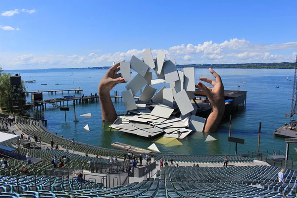 Bregenz Vorarlberg Austria Junio 2017 Teatro Flotante Aire Libre Con — Foto de Stock