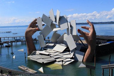 Bregenz, Vorarlberg, Avusturya - 4 Haziran 2017: Georges Bizet 'in bir sonraki operası 