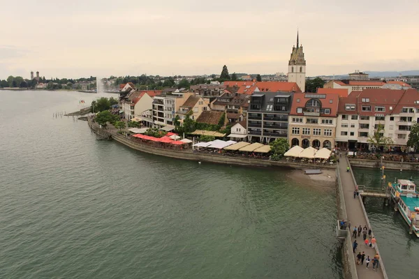 Friedrichshafen Tyskland Juni 2017 Flygfoto Över Friedrichshafen Stad Molnig Dag — Stockfoto