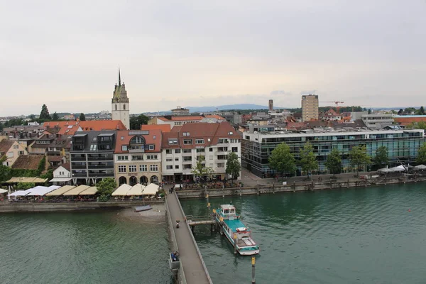 Friedrichshafen Tyskland Juni 2017 Flygfoto Över Friedrichshafen Stad Molnig Dag — Stockfoto