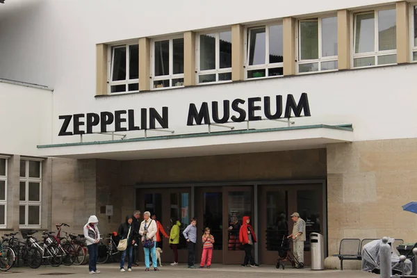 Friedrichshafen Alemanha Junho 2017 Edifício Museu Zeppelin Hafenbahnhof Estação Ferroviária — Fotografia de Stock