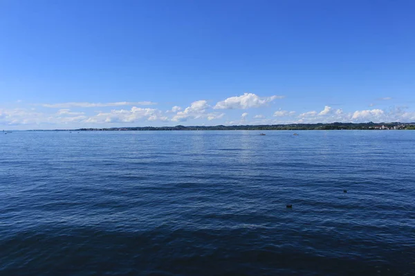 Blick Auf Den Bodensee Einem Sonnigen Tag Aufgenommen Vom Hafen — Stockfoto