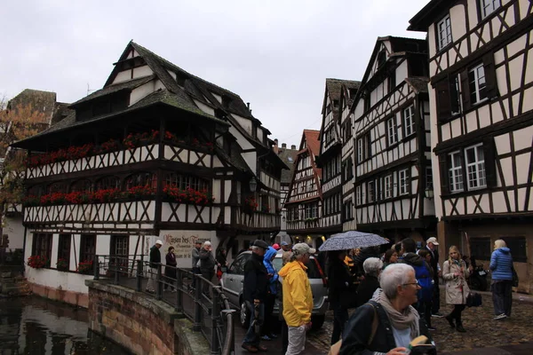 Strasbourg France October 2017 Traditional Colorful Alsatian Half Timbered Houses — Stock Photo, Image