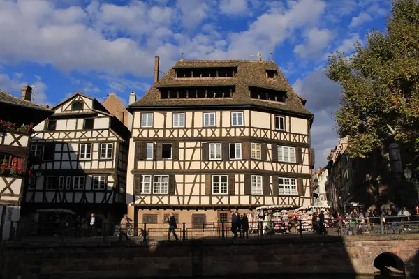 Strasbourg France October 2017 Traditional Colorful Alsatian Half Timbered Houses — Stock Photo, Image