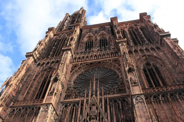 Onze Lieve Vrouwekathedraal Kathedrale Notre Dame Strasbourg Kathedrale Strasbourg Straatsburg Stockafbeelding