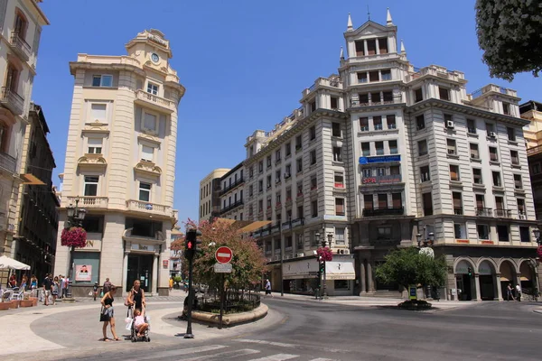 Granada Andalusie Španělsko Července 2017 Pohled Ulici Puerta Real Espana — Stock fotografie