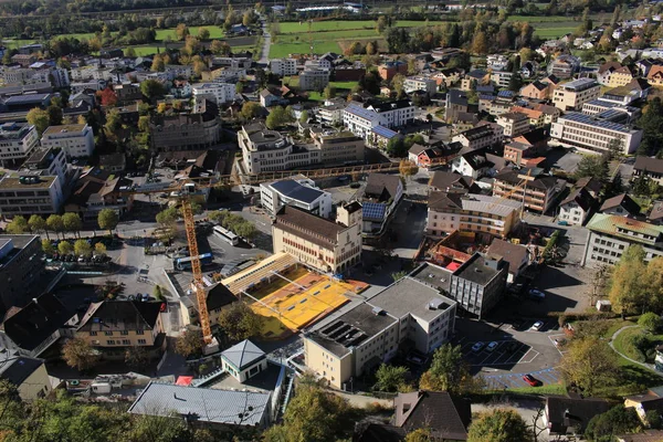 Aerial View Vaduz Capital City Liechtenstein Europe Taken Vaduz Castle — Stock Photo, Image