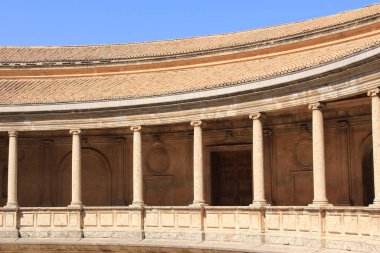 Charles V Palace Granada, Endülüs, İspanya 'daki tarihi Alhambra Sarayı kompleksinde..