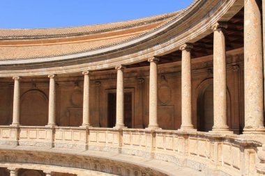 Charles V Palace Granada, Endülüs, İspanya 'daki tarihi Alhambra Sarayı kompleksinde..