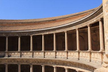 Charles V Palace Granada, Endülüs, İspanya 'daki tarihi Alhambra Sarayı kompleksinde..
