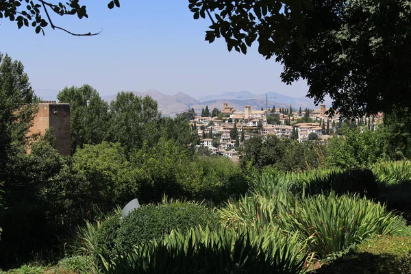 Albaicin Vista Della Città Tratto Dai Giardini Generalife Del Complesso — Foto Stock