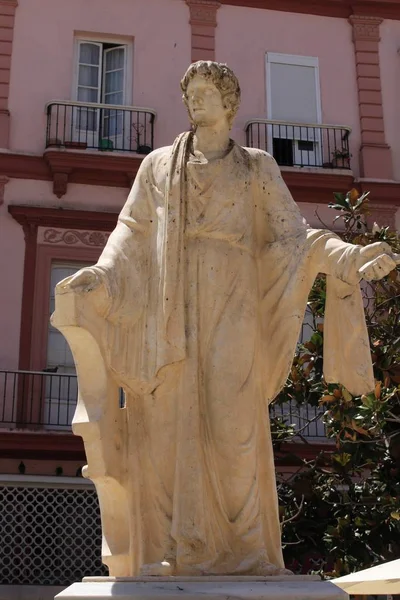 Cadiz Andalusia Spanien August 2017 Statue Von Lucius Junius Moderatus — Stockfoto
