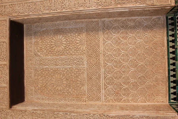 Granada Andalusia Spain July 2017 Detailed Ornamental Plasterwork Patterns Nasrid — стокове фото