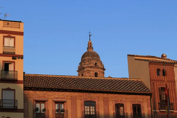 Traditionelle Gebäude Der Stadt Malaga Bei Sonnenuntergang Andalusien Spanien — Stockfoto