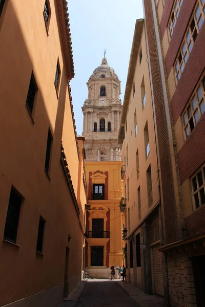 Malaga Andalusie Španělsko Srpna 2017 Pohled Slavnou Malagskou Katedrálu — Stock fotografie