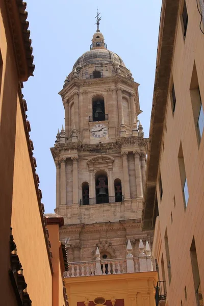 Pohled Slavnou Malagskou Katedrálu Andalusii Španělsko — Stock fotografie