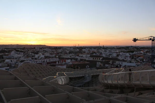 Seville Andalusia Spain August 2017 Seville City View Sundown Top — Stock Photo, Image