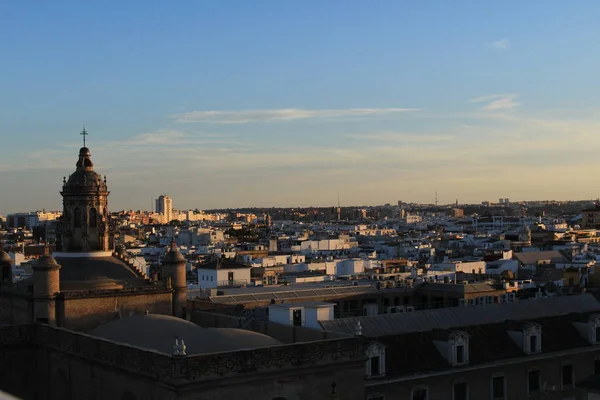 Blick Auf Sevilla Bei Sonnenuntergang Vom Metropol Sonnenschirm Setas Sevilla — Stockfoto