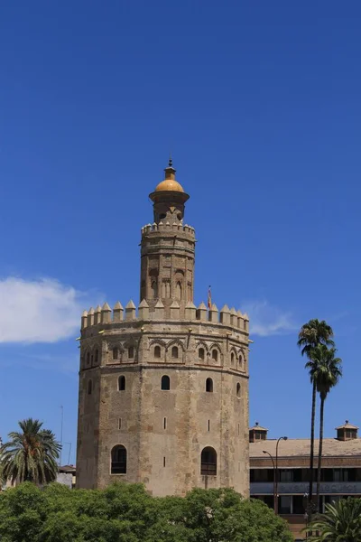 Torre Del Oro Torre Vigilancia Militar Construida Siglo Xiii Por —  Fotos de Stock