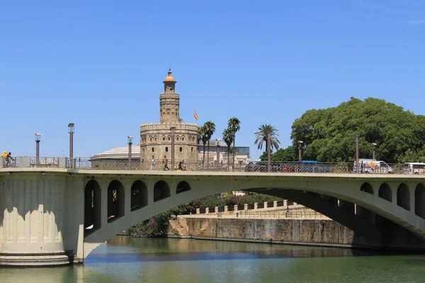 Seville Andalusia Spain August 2017 Tower Gold Torre Del Oro — 스톡 사진