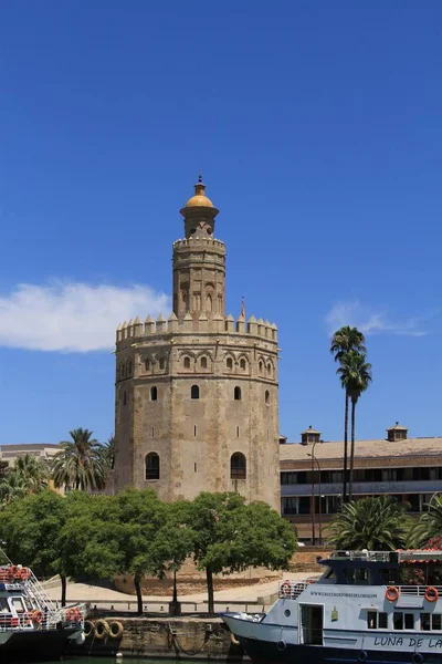 Seville Andalusia Espanha Agosto 2017 Torre Ouro Torre Del Oro — Fotografia de Stock