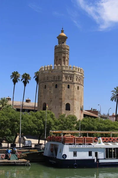 Seville Andalusia Spain August 2017 Tower Gold Torre Del Oro — 스톡 사진