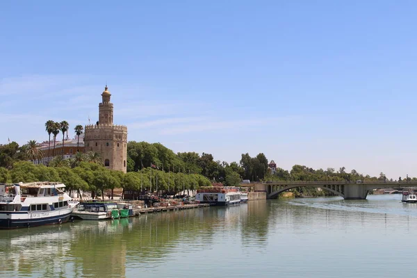 Seville Andalusia Spain August 2017 Tower Gold Torre Del Oro — 스톡 사진