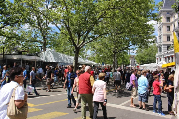 Zurich Suiza Julio 2016 Gente Disfruta Del Festival Ciudad Zurich — Foto de Stock